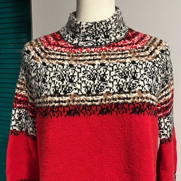 Anthropologie by MOTH NWOT red wool blend mock turtleneck seater - xs - Picture 3 of 8